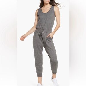 Zella Women’s Size M Gray Knit Jogger Jumpsuit Athleisure Casual Gorpcore Travel
